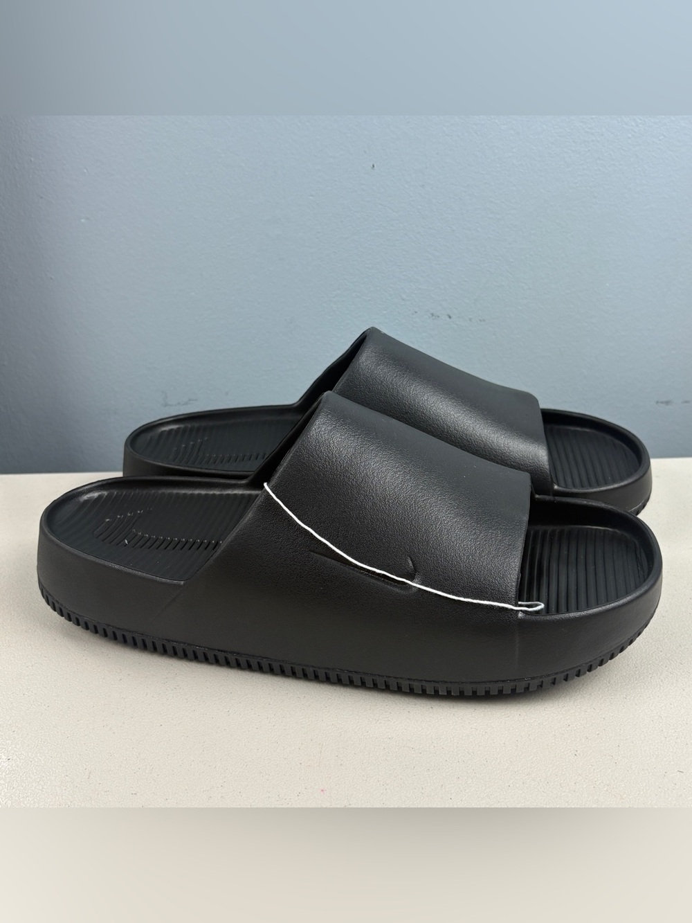 Nike Calm Slide Black Minimalist Foam Comfort FD4116-001 NEW Mens 13